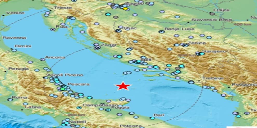 Terremoto nell’Adriatico: 5.6. e 4.1 di magnitudo. Scosse avvertite anche in Campania