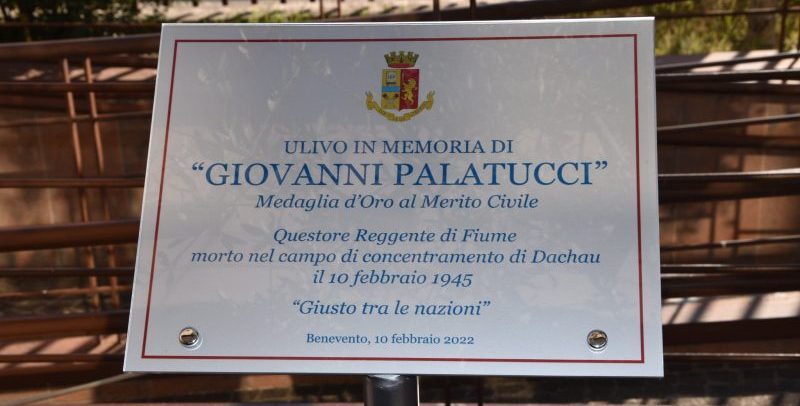Questura di Benevento: albero d’ulivo dedicato a Giovanni Palatucci, morto nel lager di Dachau