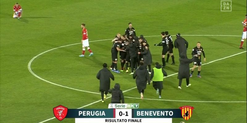 Perugia-Benevento 0-1: la decide Forte, terza vittoria di fila per la Strega