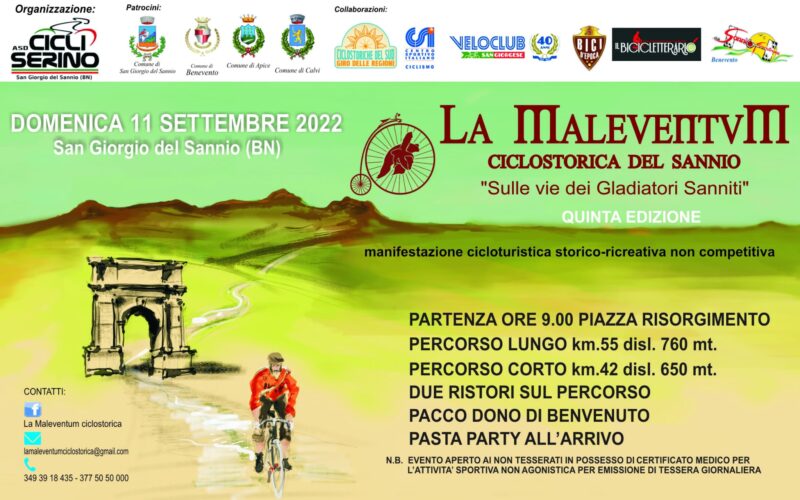 San Giorgio del Sannio| Parte domattina la manifestazione cicloturistica “La Maleventum Ciclostorica del Sannio”