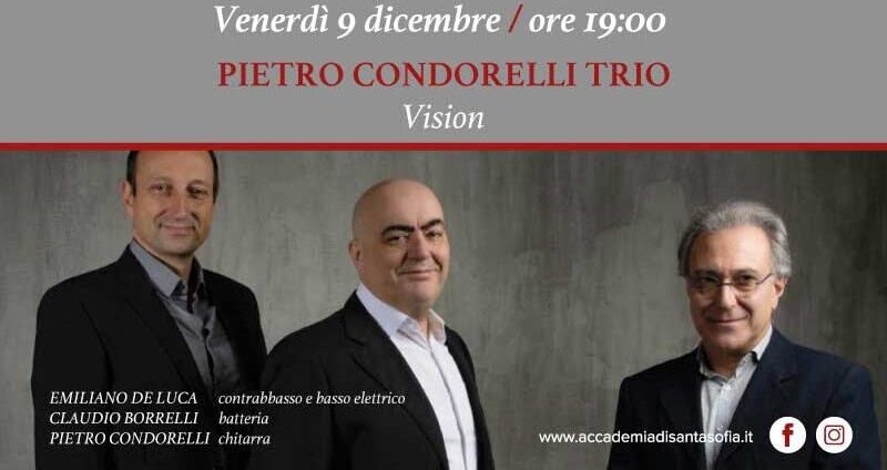 Accademia Santa Sofia, venerdì al San Vittorino il Jazz del Pietro Condorelli Trio