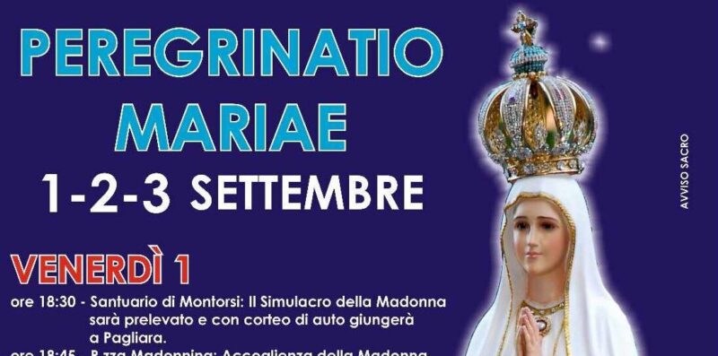 Pagliara, da domani via alla “Peregrinatio Mariae” del simulacro della Madonna di Fatima