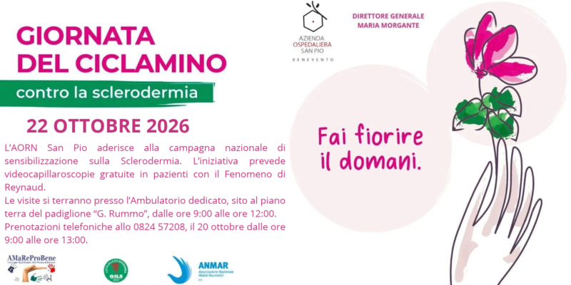 Benevento| AORN San Pio, 22 ottobre open day dedicato alla sclerodermia