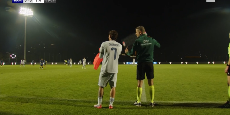 Benevento, Cherubini in campo nella ripresa nella vittoria dell’Italia U21 in casa dell’Armenia