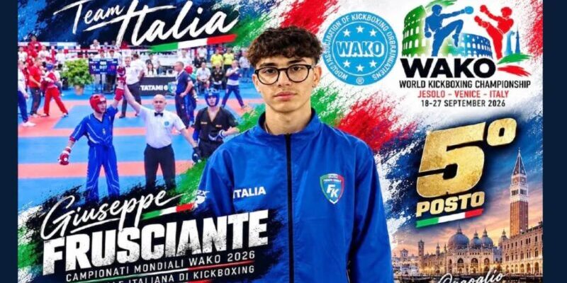 Orgoglio sannita: Frusciante conquista il quinto posto al Mondiale di Kick Boxing Orgoglio sannita: Frusciante conquista il quinto posto al Mondiale di Kick Boxing